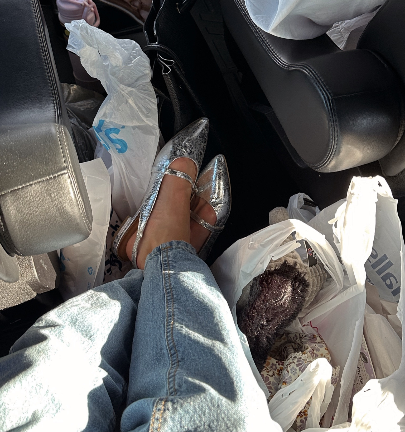 Silver slingback ballet flats🩰🤍