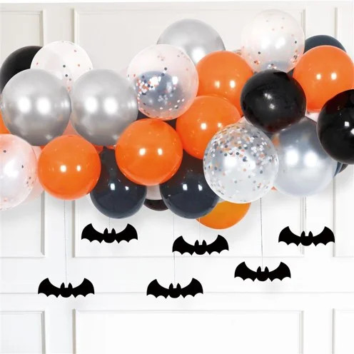 Bat Balloon Garland Kit, Orange/Black/Silver, 41 Pieces, Halloween by Way To Celebrate | Walmart (US)