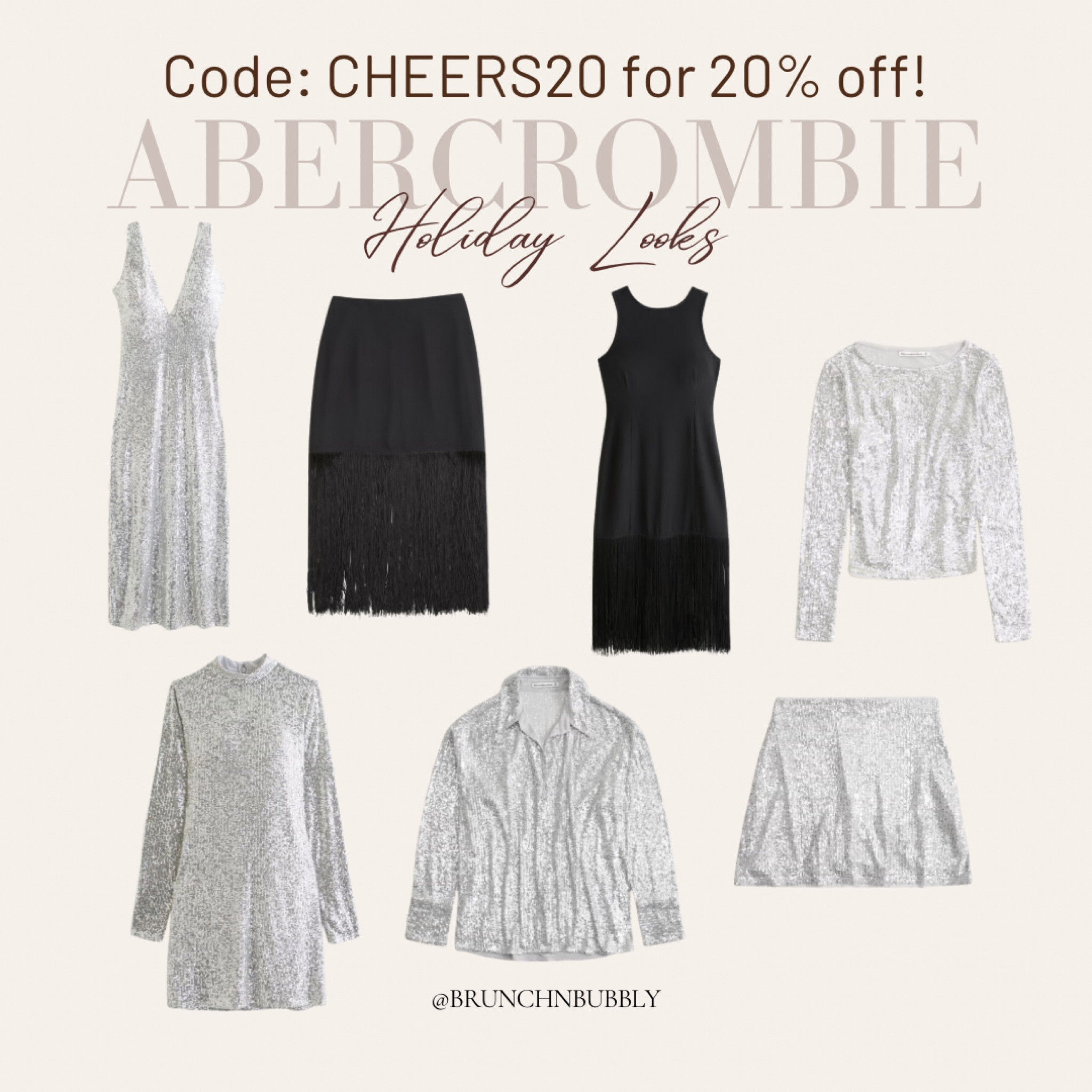 New holiday looks in sequin and black from abercrombie and currently on sale for 20% off!

#LTKHolidaySale #LTKSeasonal #LTKHoliday
