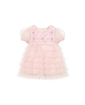 David Jones Tutu Du Monde Bebe Floral Lattice Dress (3-24M) in Heavenly Pink, Size 18-24 Mo | David Jones (Australia & New Zealand)
