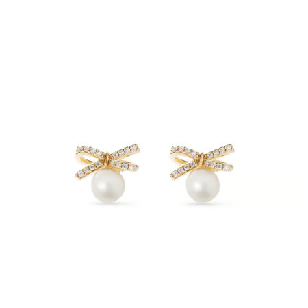Diamond & Pearl Bow Stud Earrings

        
            
            Diamond, Pearl & 14ct Gold | Aspinal of London US