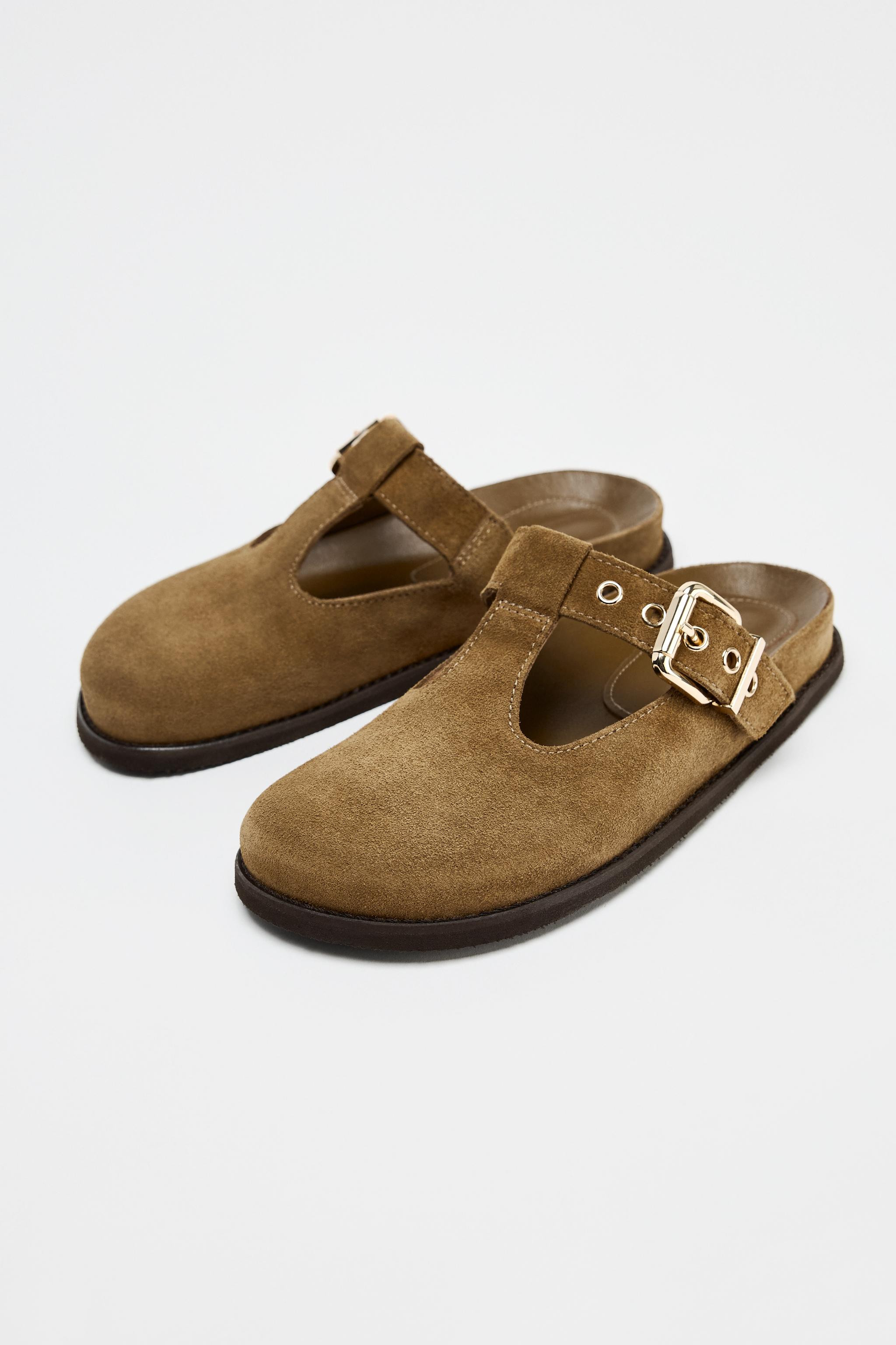 BUCKLED SUEDE CLOGS | Zara US