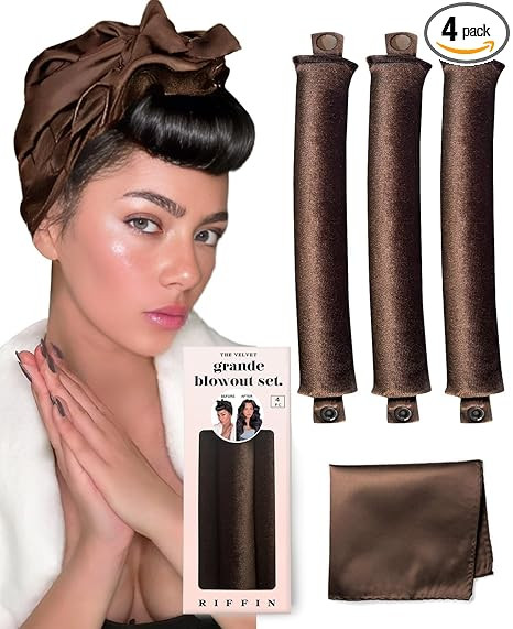 Grande Heatless Curls Overnight Rods - Upgraded Directional Grip Velvet - No Heat Hair Curlers to... | Amazon (US)