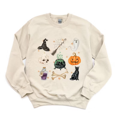 Simply Sage Market Halloween Chart Stars Sweatshirt - 2XL - Dust | Target