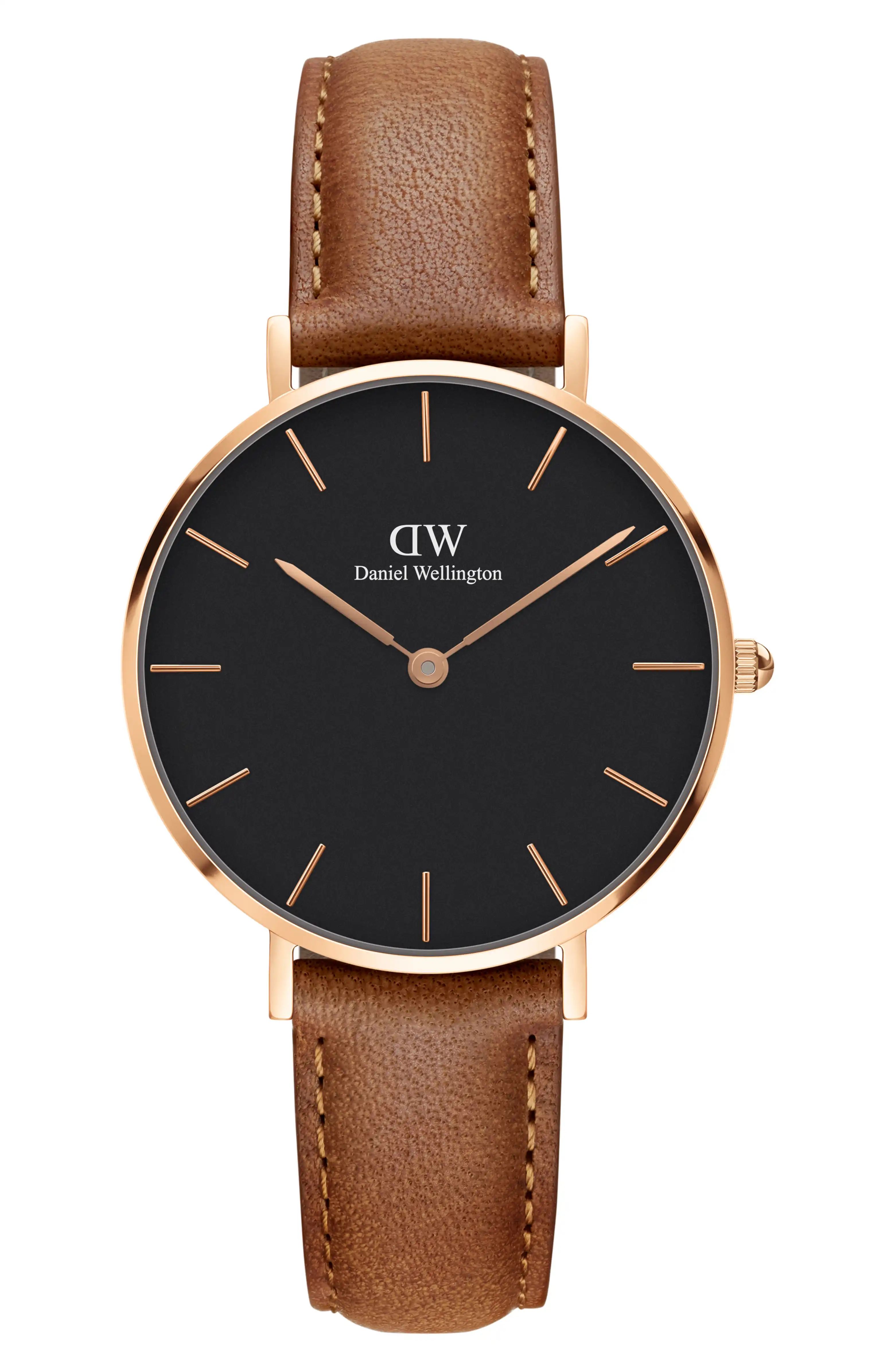 Classic Petite Leather Strap Watch, 32mm | Nordstrom