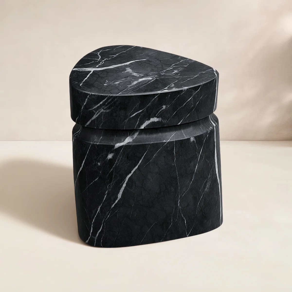 Zofia Composite Triangle Black Marble Accent Table | Joss & Main
