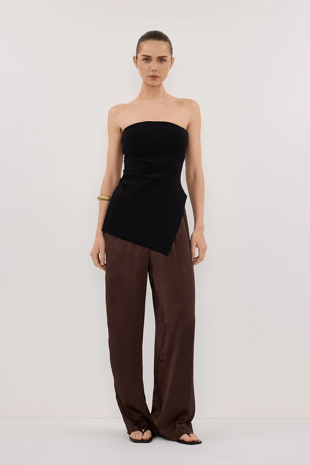 MONICA BITTER CHOC SATIN PANT | DISSH
