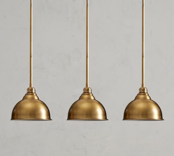 PB Classic 3-Light Pendant with Metal Bell Shade | Pottery Barn (US)