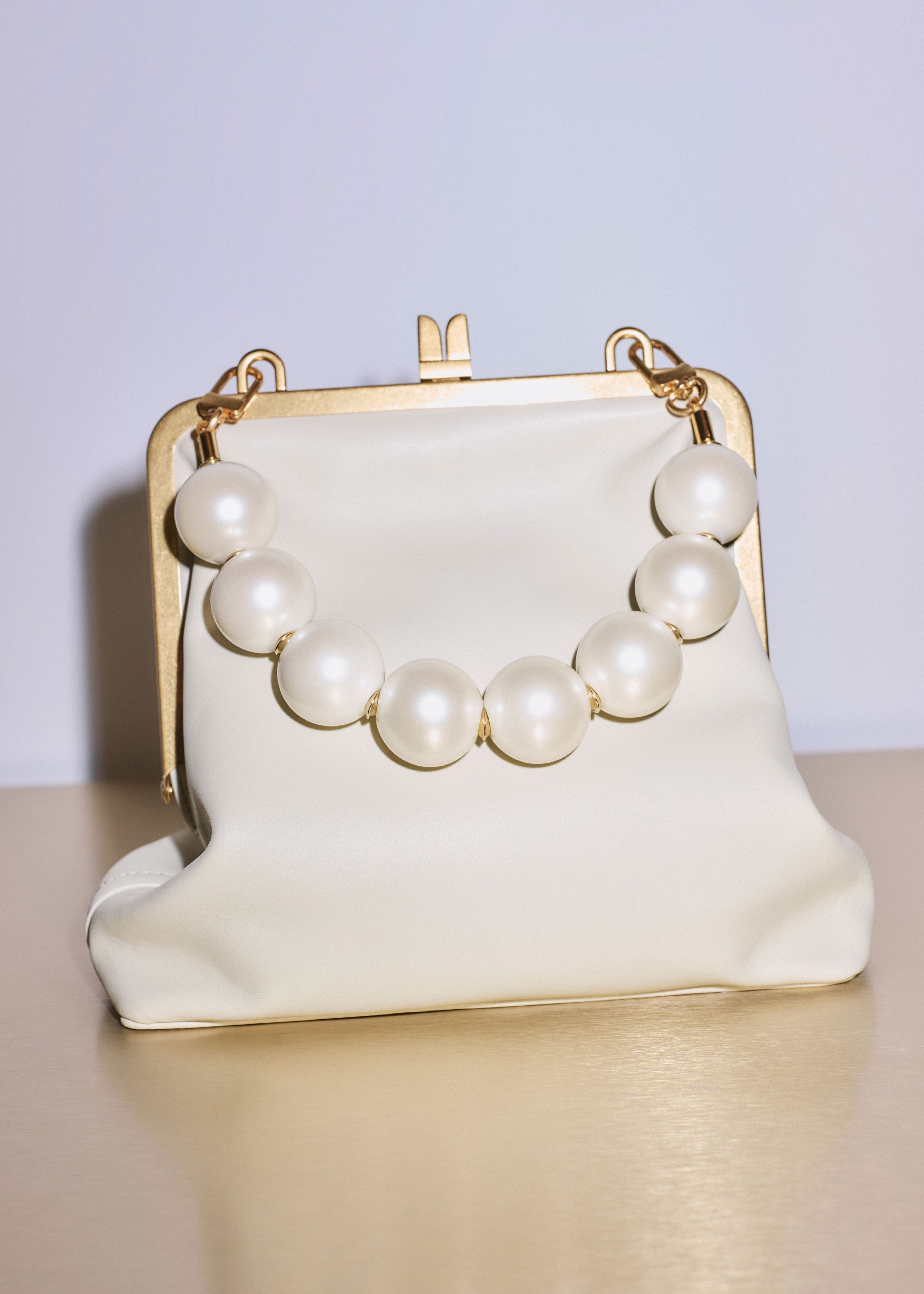 Faux Pearl Handle Bag Nappa Leather | ME+EM US