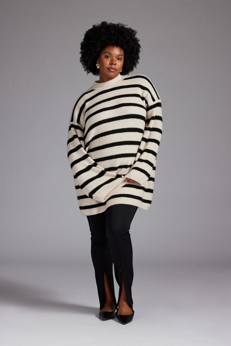 Knit Dress - Cream/striped - Ladies | H&M US | H&M (US + CA)