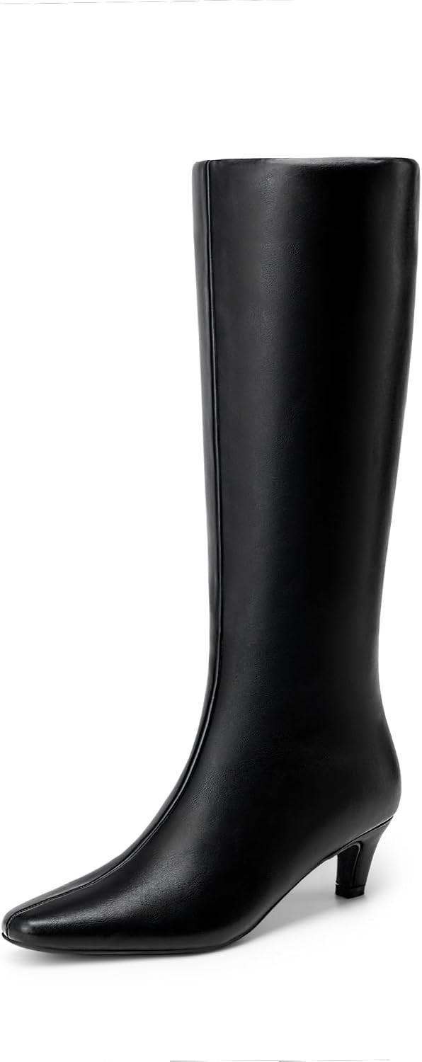 DREAM PAIRS Women Knee High Boots 2 Inch Kitten Heel | Amazon (US)