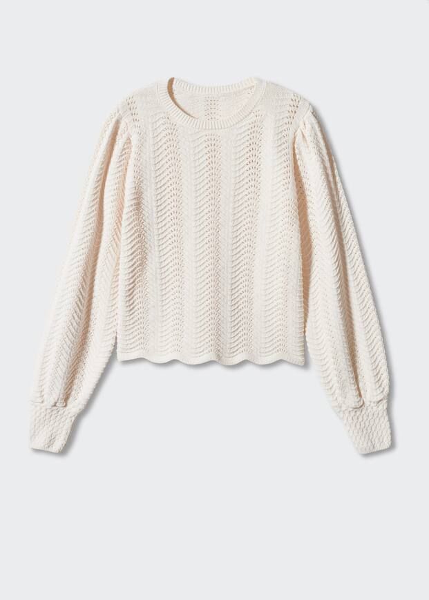 Puff-sleeve knitted sweater -  Women | Mango USA | MANGO (US)