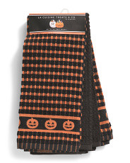 4pk Plaid Pumpkins Halloween Kitchen Towels | Marshalls
