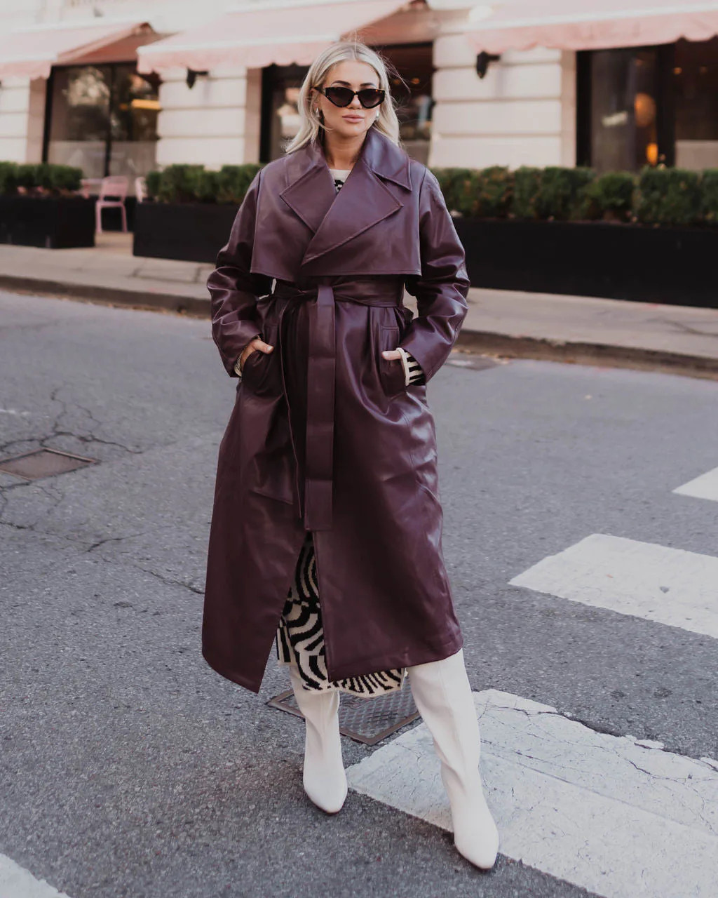 Joan Belted Faux Leather Trench Coat | VICI