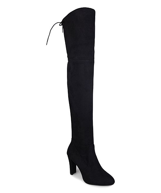 JUTI Women's Casual boots Black - Black Over-the-Knee Boot - Women | Zulily