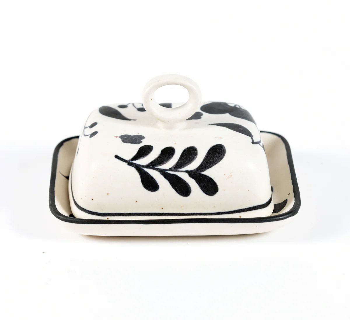 Sofia Hand-Painted Stoneware Butter Dish | Stoffer Home