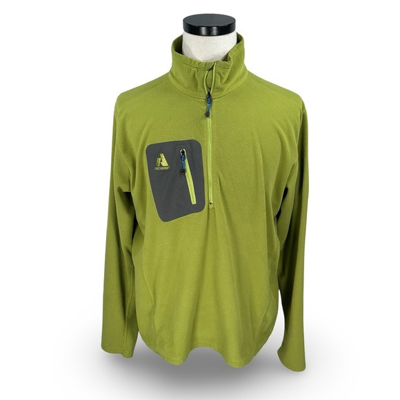 Eddie Bauer First Ascent Mens XL Lime Green Quarter Zip Fleece Pullover Jacket | Poshmark