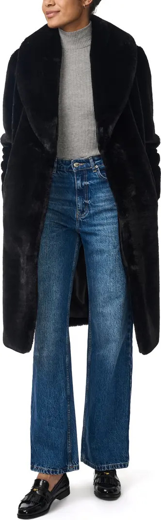 Faux Fur Shawl Collar Coat | Nordstrom