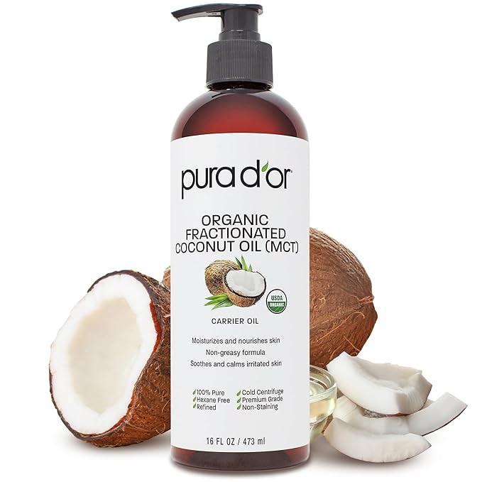 PURA D'OR 16 Oz ORGANIC Fractionated Coconut Oil - MCT Oil - 100% Pure & Natural USDA Certified C... | Amazon (US)