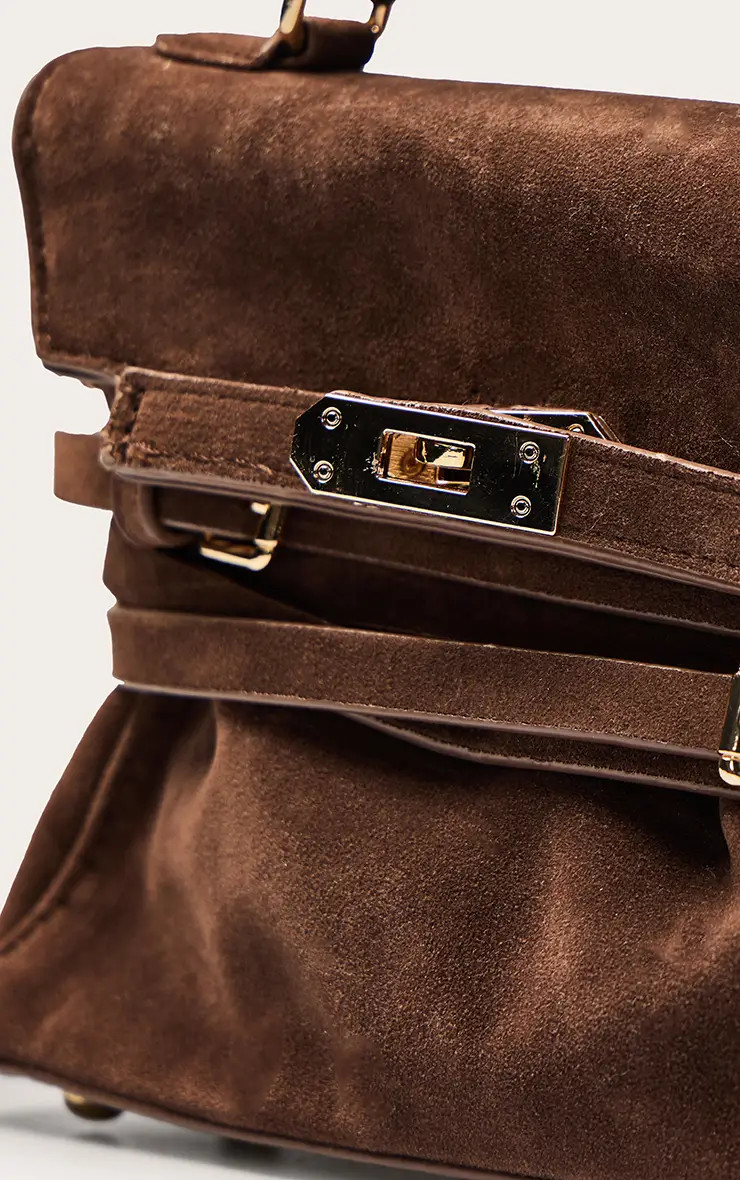 Accessories | Brown Faux Suede Belted Cross Body Bag | PrettyLittleThing | PrettyLittleThing US