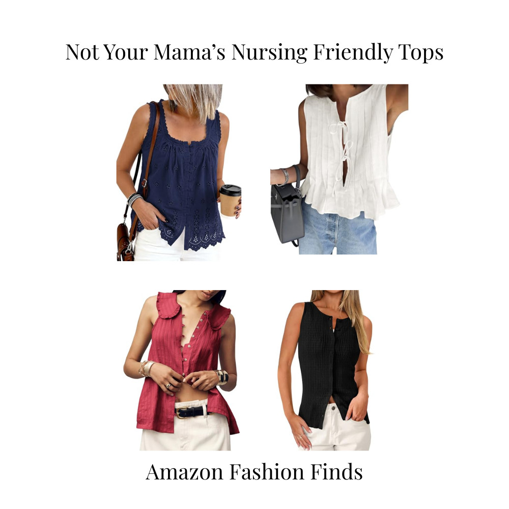 If you’re breastfeeding and trying to get dressed like a normal person… these are so good 🤍
These Amazon tops are easy to nurse in, comfy, and actually cute enough to wear out 

 #LTKmomlife #LTKBaby