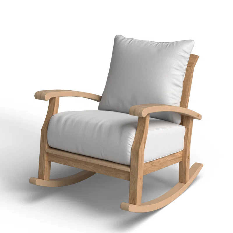 Summerton Rocking Solid Wood Chair with Cushions | Wayfair North America