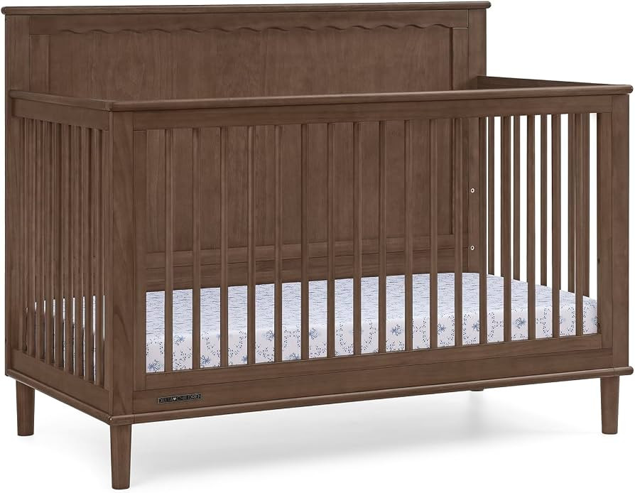 Delta Children Penelope 6-in-1 Convertible Crib - Greenguard Gold Certified, Teak Brown | Amazon (US)