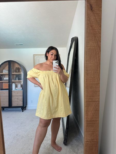 Free people casual summer dress in butter yellow! Wearing a large!

Off the shoulder dress, mini dress, casual dresss

#LTKStyleTip #LTKMidsize #LTKSeasonal