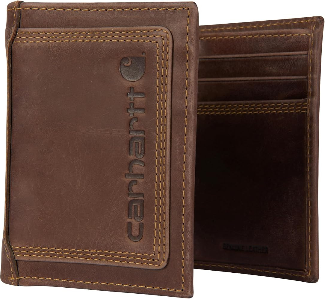 Carhartt Men's Rugged Leather Triple Stitch Wallets, Available in Multiple Styles | Amazon (US)