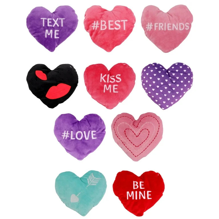 Valentines Day 3 Pack Plush Hearts Stuffed 6 Inch Soft Anniversary Birthday Pillow Cuddle Assorte... | Walmart (US)