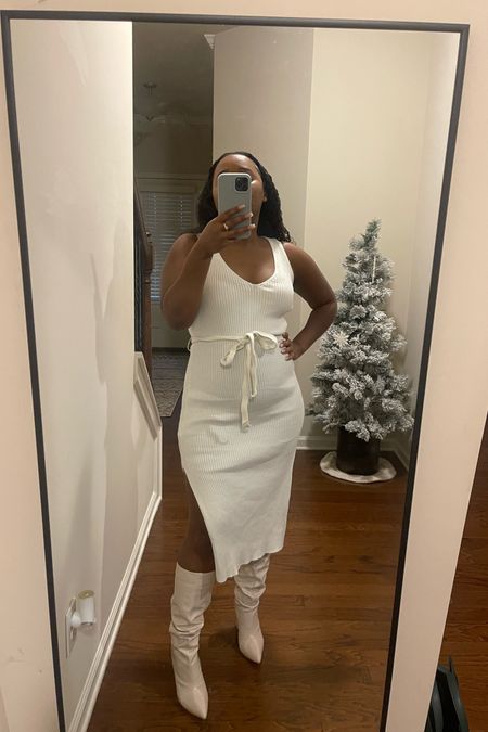 This Creamy knit dress is sold out so I linked some of my favorites for the holiday season! 🤍 #holidaypartyoutfit #nyoutfit #happyholidays #winterboots

#LTKHoliday #LTKstyletip #LTKSeasonal