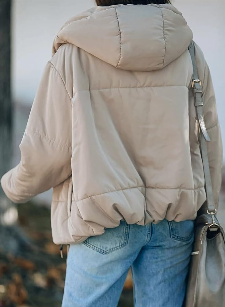 Dokotoo Womens 2024 Winter Full Zipper Hooded Puffer Jacket Short Coat with Pockets | Amazon (US)