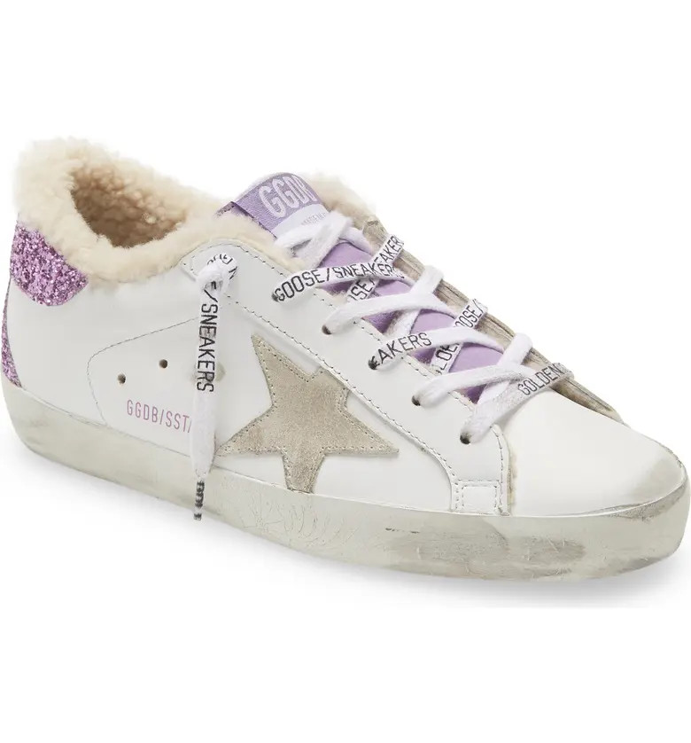 Golden Goose Super-Star Genuine Shearling Lined Low Top Sneaker | Nordstrom | Nordstrom