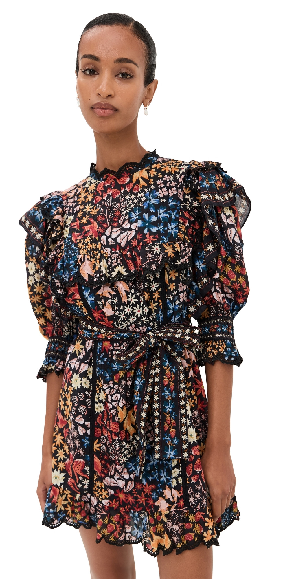FARM Rio Jujus Garden Black Mini Dress Jujus Garden Black M | Shopbop