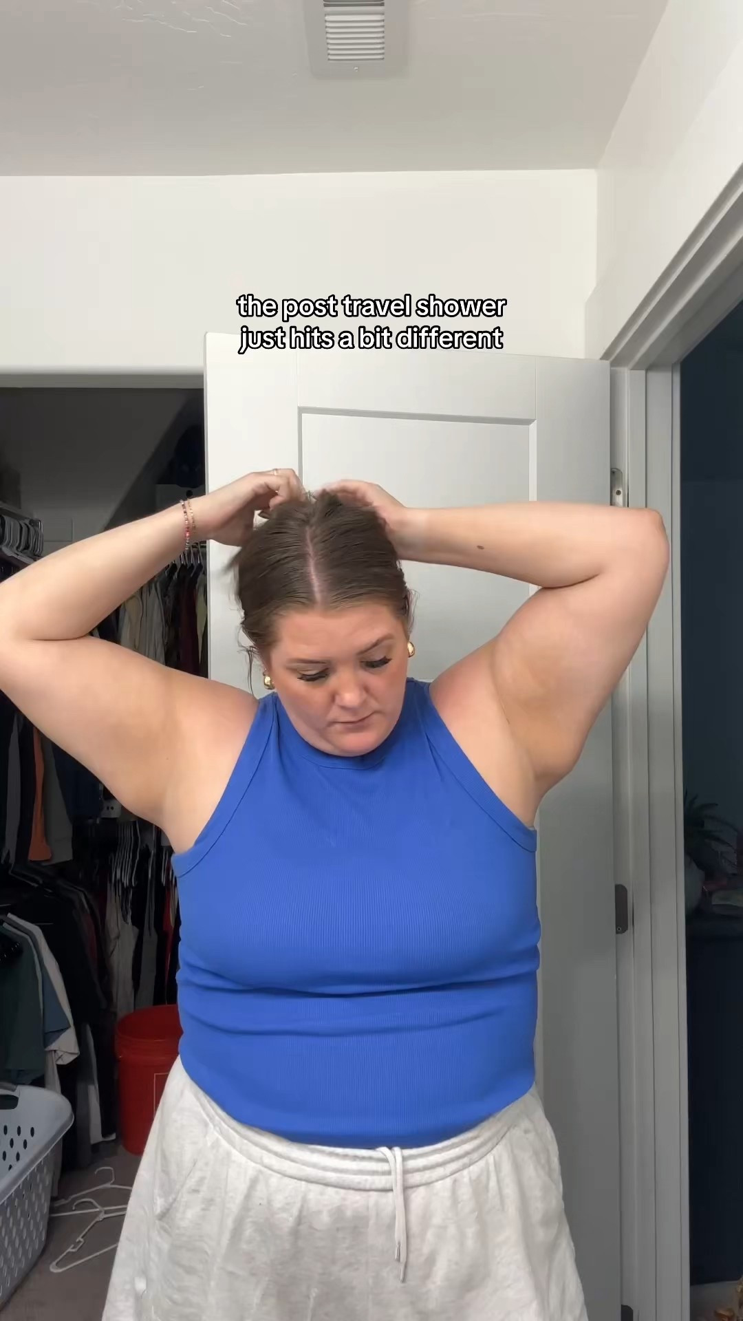 Blue tank - XL
gray sweatshorts - XL
skims top - 3XL
skims bottoms - 2XL

#LTKMidsize #LTKFindsUnder100 #LTKPlusSize