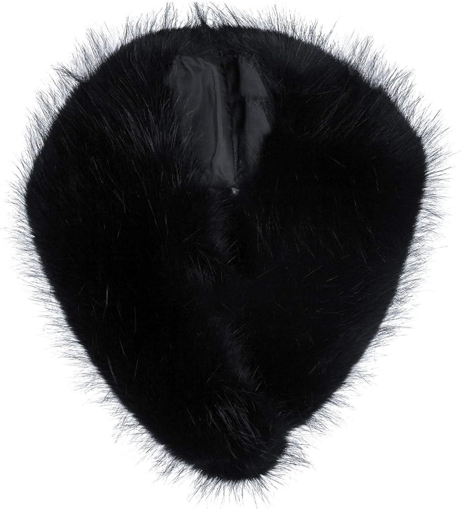 Futrzane Detachable Faux Fur Collar Wrap for Women - Retro Scarf - Like Real Fur | Amazon (US)