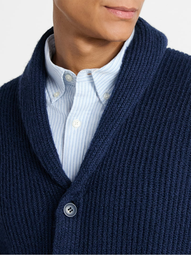 Free Assembly Men's Shawl Collar Cardigan Sweater, Sizes XS-3XL | Walmart (US)