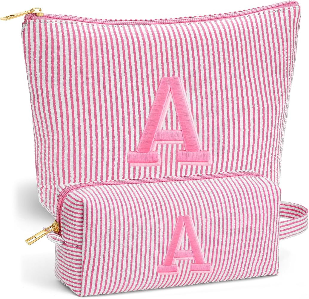 Fohufo Valentines Day Gifts for Her - Travel Initial Makeup Bag for Girls Kids, Teen Girl Gifts T... | Amazon (US)