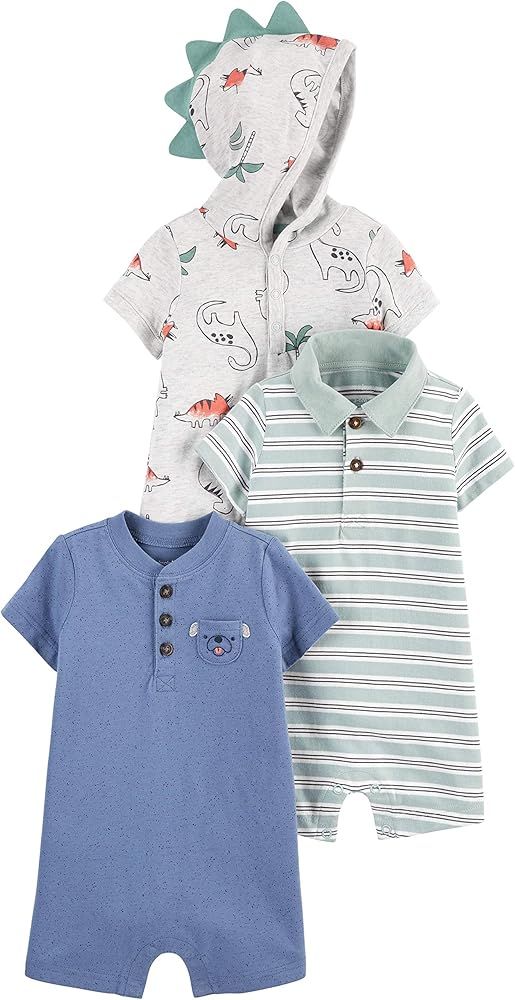 Simple Joys by Carter's Toddler and Baby Boys' Rompers, Pack of 3 | Amazon (US)