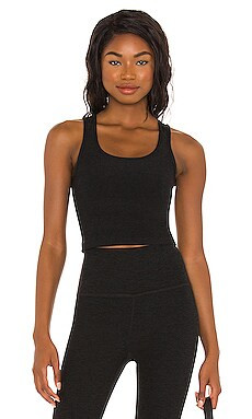 Beyond Yoga Mesh Curve Cropped Tank in Darkest Night from Revolve.com | Revolve Clothing (Global)