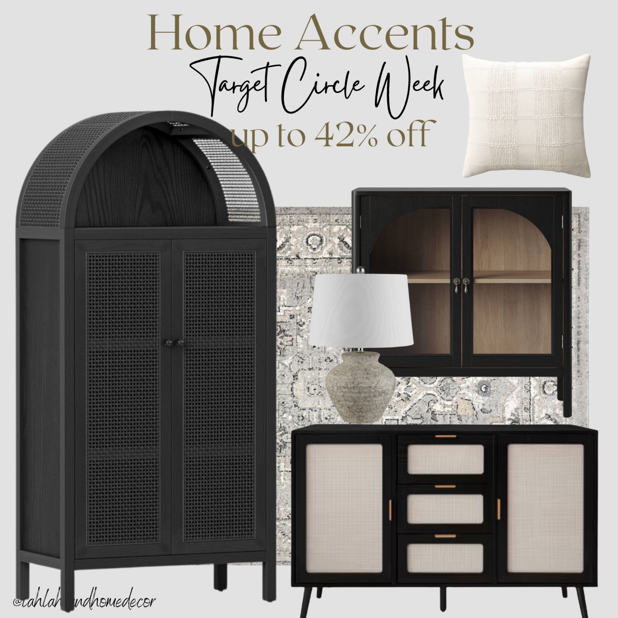 Save up to 40% off Home Accents & Decor during @Target Circle Week! Rug | throw pillows | storage cabinet | lamp | neutral home decor #targetcircleweek #targethomefinds 

#LTKHome #LTKFindsUnder100 #LTKSaleAlert