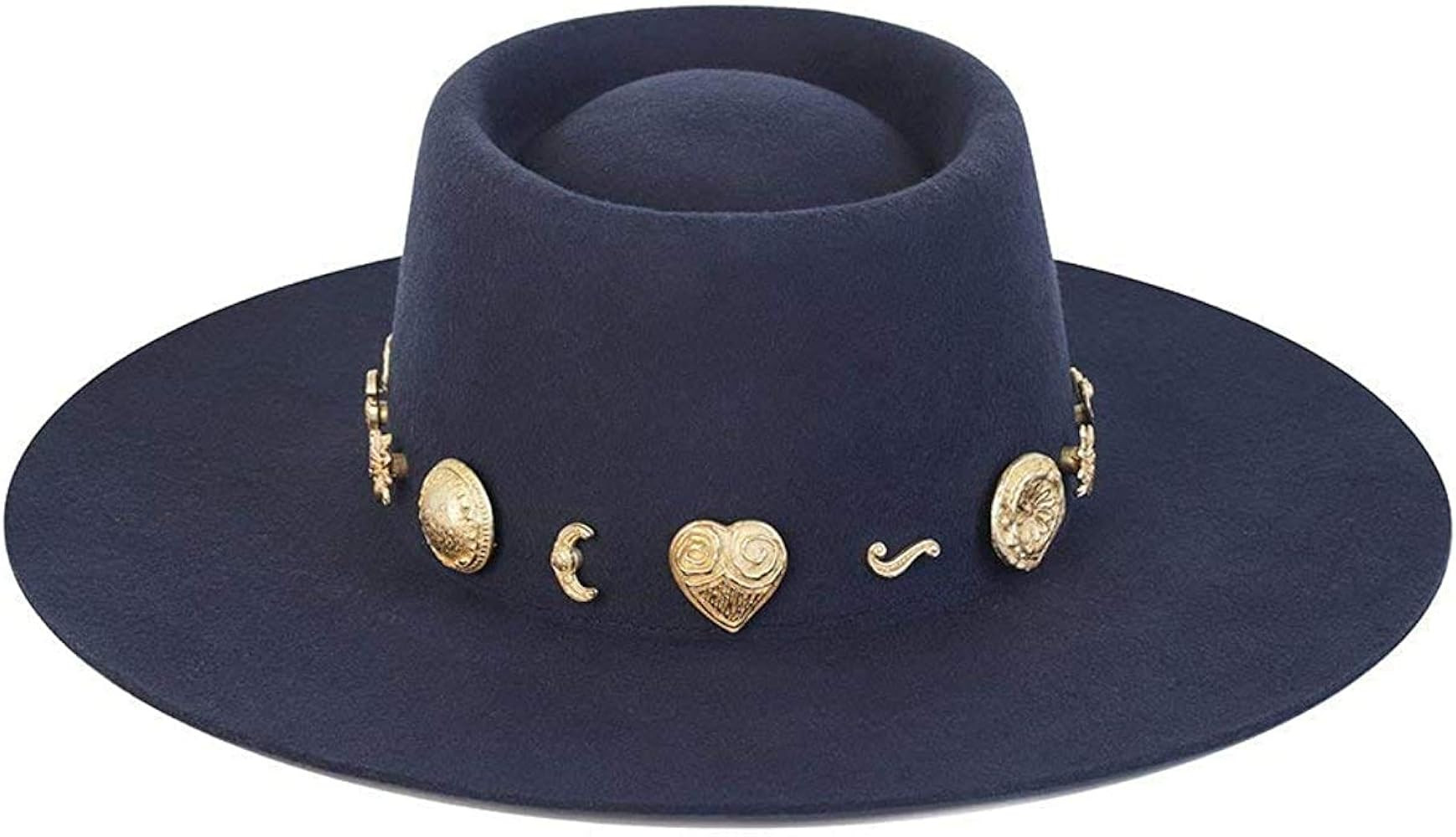 Lack of Color Women's Wool Boater Hat with Gold Conchos | Amazon (US)