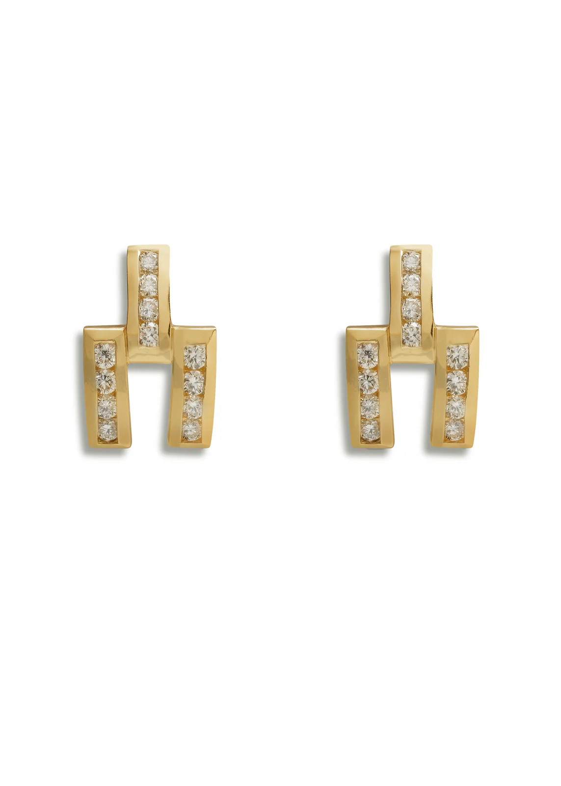 Diamond Magna Yellow Gold Earrings | YLANG 23