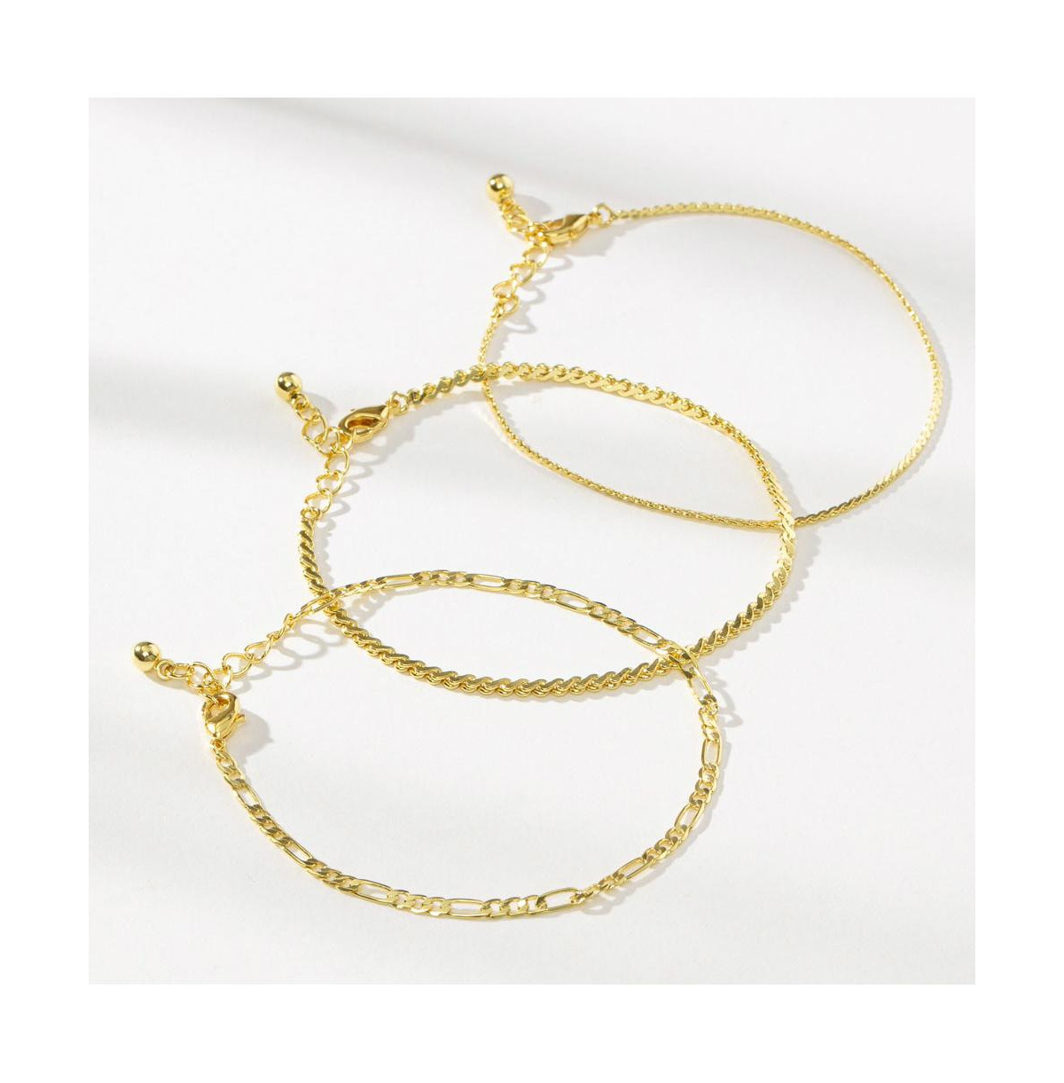 14K Gold-Plated Gilded Bracelets (Set of 3) - Gold | Macy's