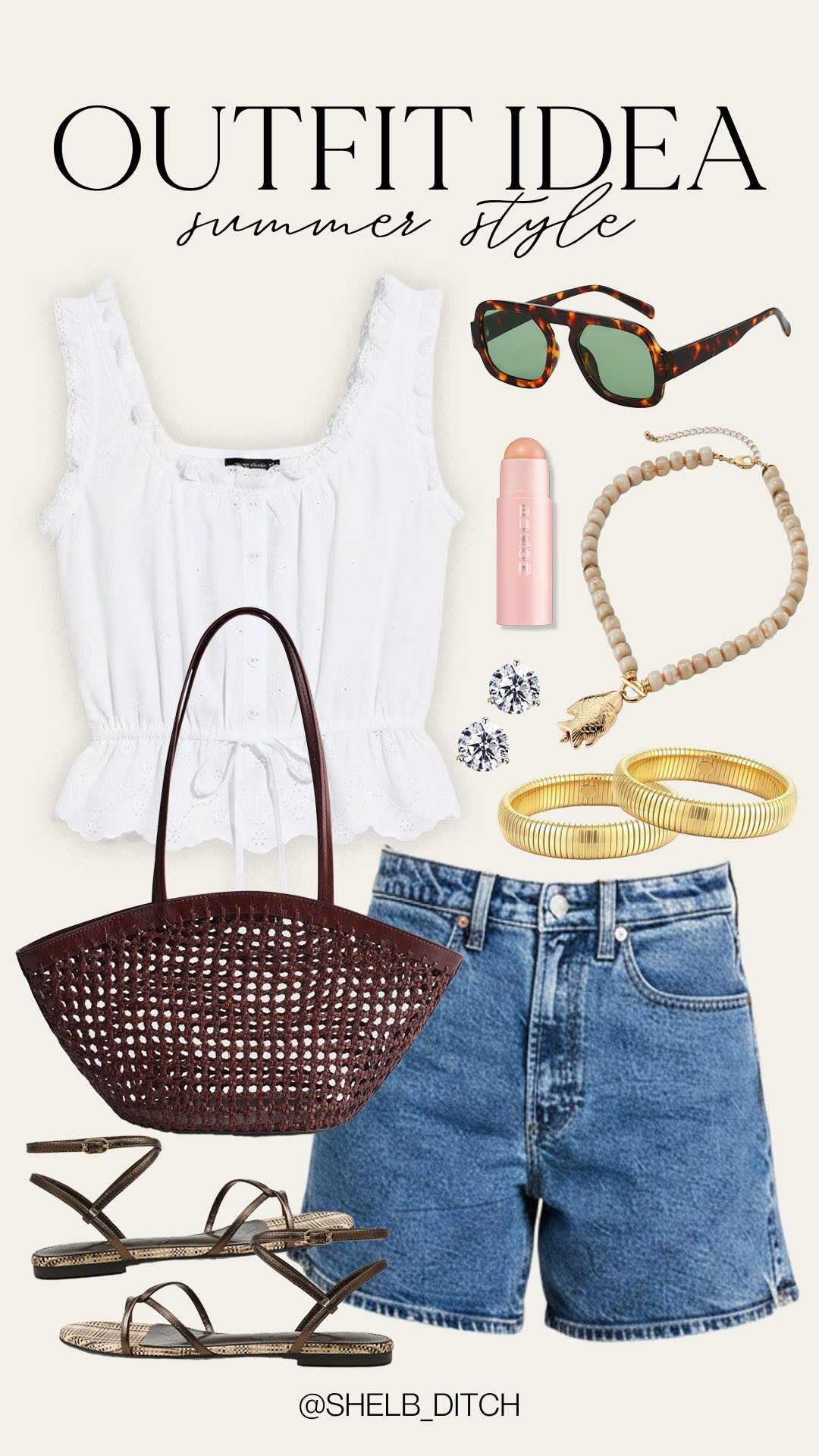 Trendy summer outfit idea. Summer style. Summer mom style. Elevated casual summer OOTD. Target denim shorts. Target lace eyelet tank top. Sam Edelman strappy sandals. Neutral summer style.

#LTKootd #LTKSeasonal #LTKSaleAlert