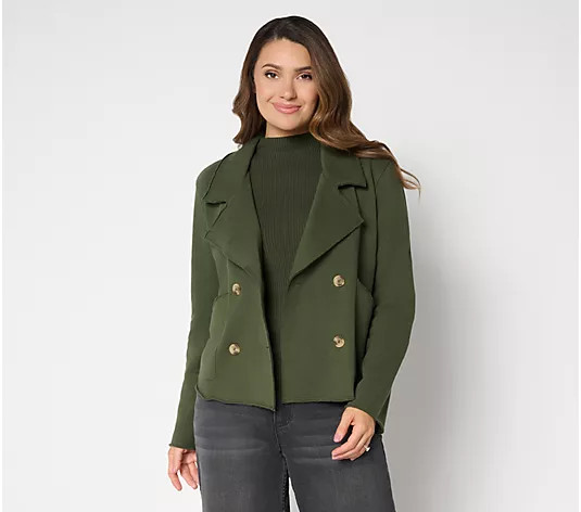 Make Your Selection: Studio Park x Amy Stran Double Breasted French Terry Jacket | QVC