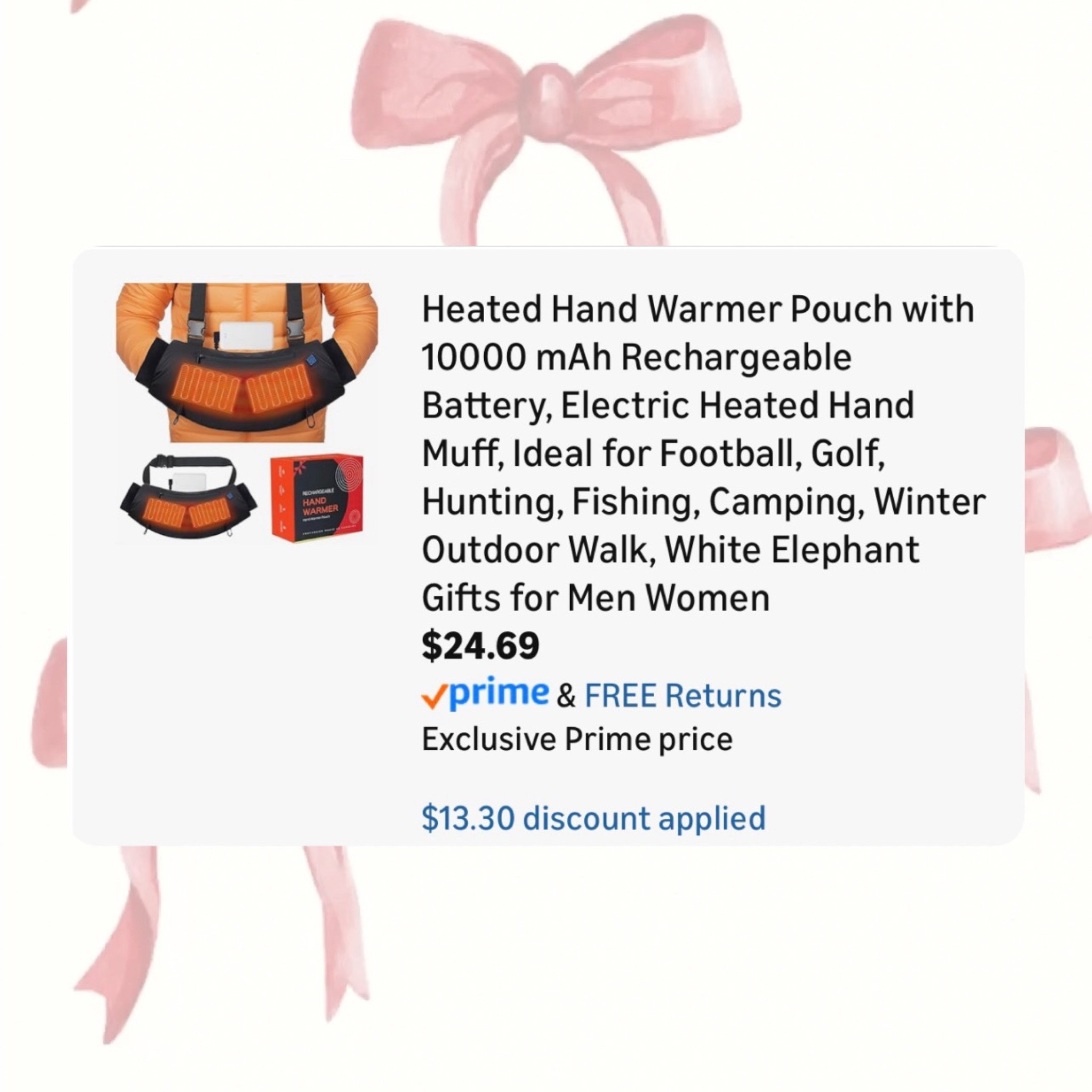 GREAT DEAL! Regularly $60!

Use code: FFRORZQR at check out to get this hand warmer down to $24.69 🔥