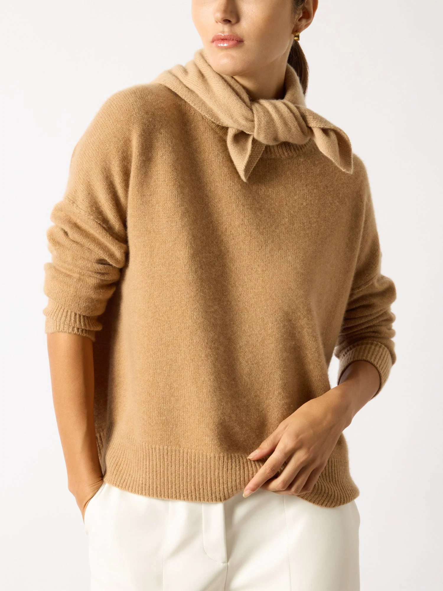 The Everyday Cashmere Bright Crew - Camel Melange | Brochu Walker | Brochu Walker