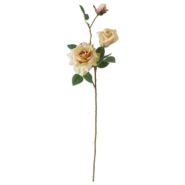 29.5-inch Artificial Silk Cream Rose 3 Heads Long Spray, for Indoor Use, by Mainstays | Walmart (US)