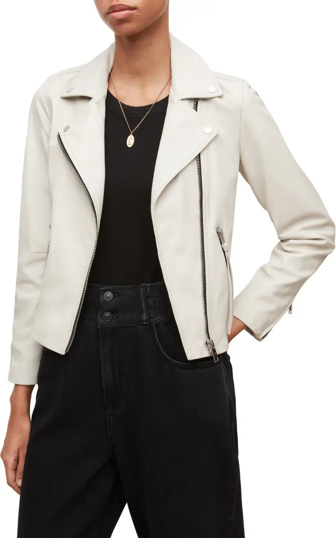 AllSaints Dalby Leather Biker Jacket | Nordstrom | Nordstrom